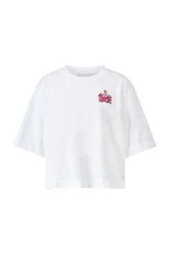 T-Shirt mit Blumenapplikation im Boxy-Fit