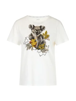 T-Shirt mit 3D-Tier-Applikation