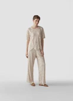 T-Shirt mit floraler Spitze