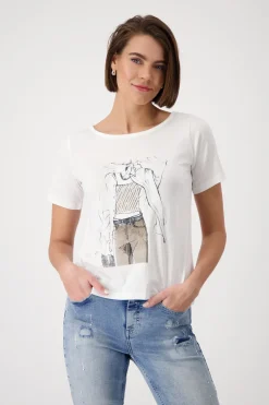 T-Shirt mit gezeichneter Frau