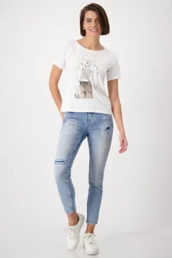 T-Shirt mit gezeichneter Frau