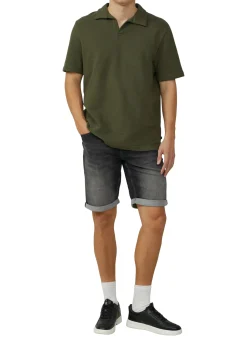 T-Shirt mit offenem Polokragen