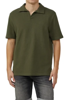 T-Shirt mit offenem Polokragen