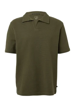 T-Shirt mit offenem Polokragen