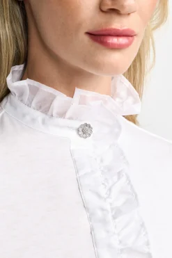 T-Shirt mit Rüschenkragen