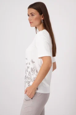 T-Shirt mit Schmetterlingsprint