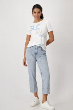 T-Shirt mit Schmuckschrift