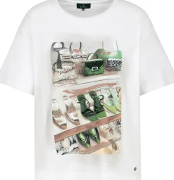 T-Shirt mit Schuh- und Taschenprint