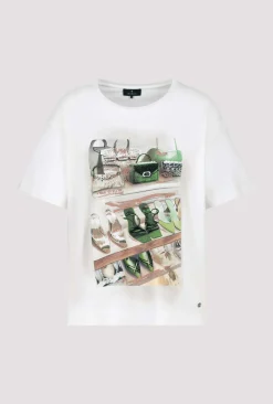 T-Shirt mit Schuh- und Taschenprint