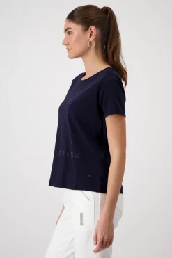 T-Shirt mit Strassschrift
