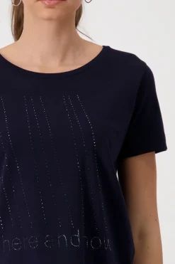 T-Shirt mit Strassschrift