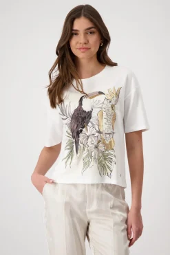 T-Shirt mit Vogelprint