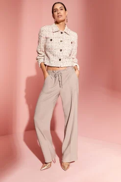 Tweed-Jacke mit Hemdkragen
