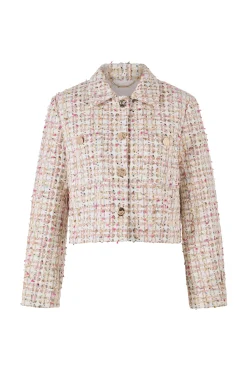 Tweed-Jacke mit Hemdkragen