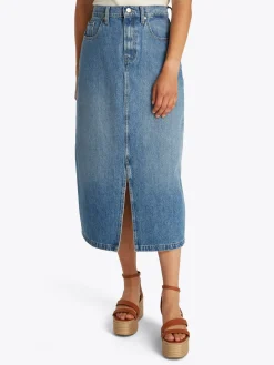 Uma Midi Jeansrock