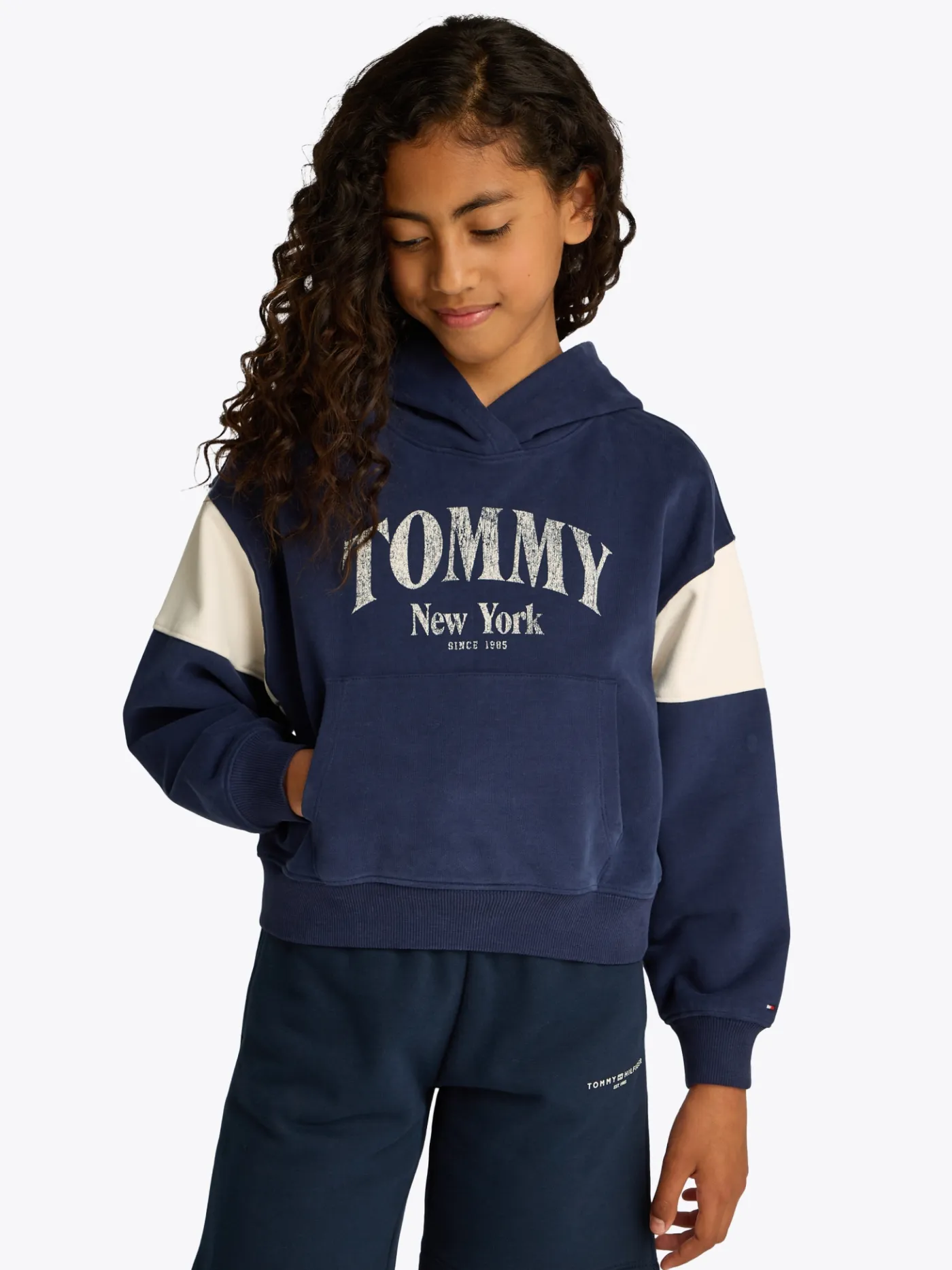 Varsity-Hoodie mit Color Block-Design
