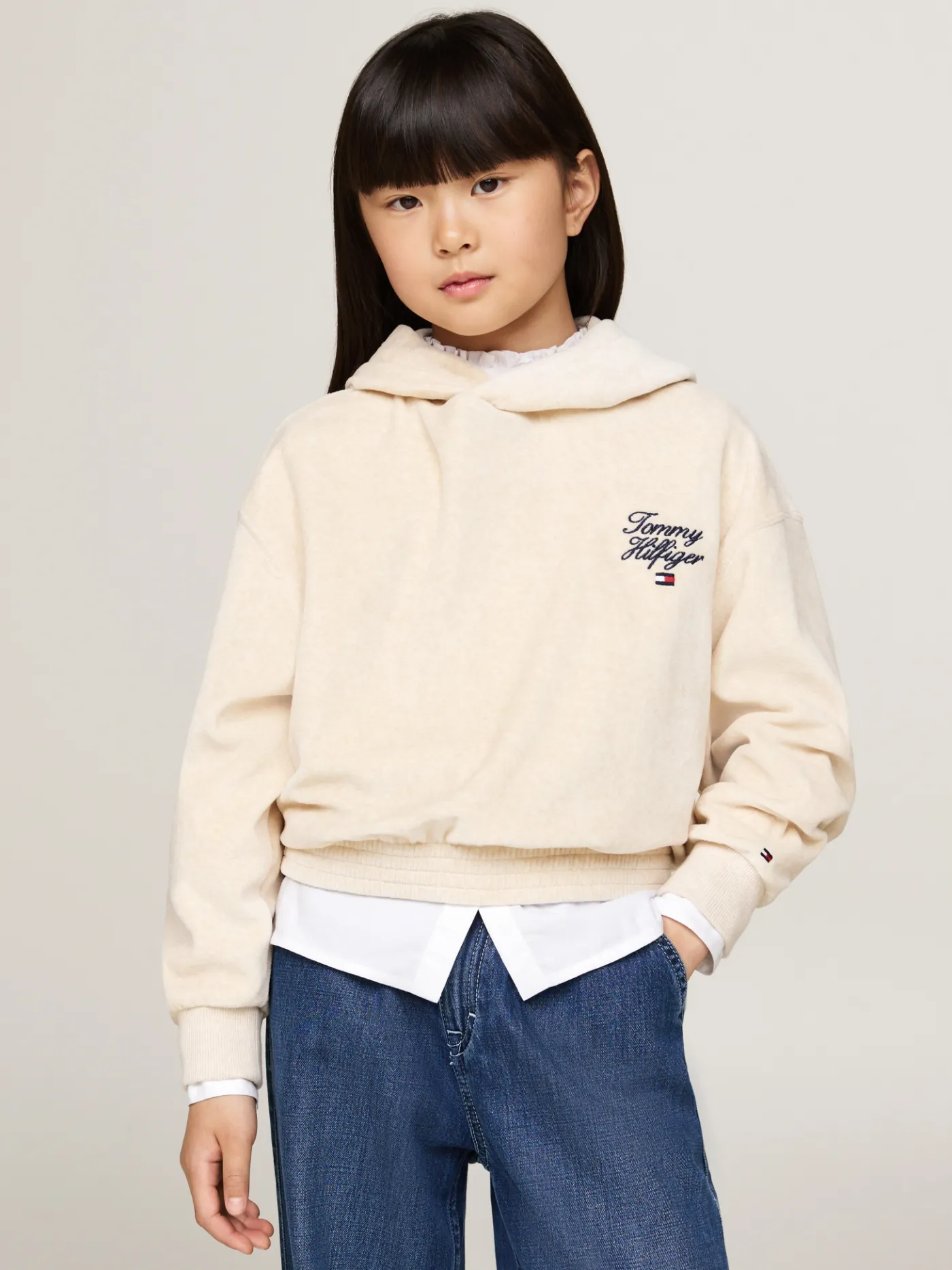 Velours Hoodie mit Logo