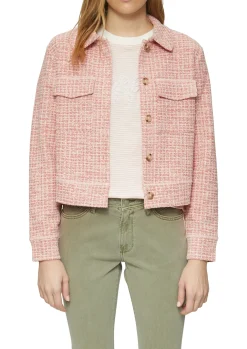 Verkürzte Bouclé-Jacke aus Sweat mit aufgesetzten Taschen