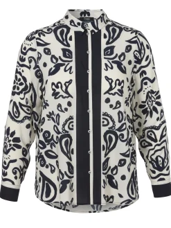 Viskose-Print-Bluse Bicolor