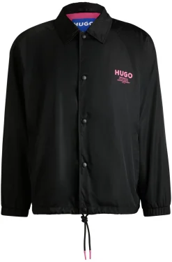 Wasserabweisende Regular-Fit Trainingsjacke mit Logo-Prints