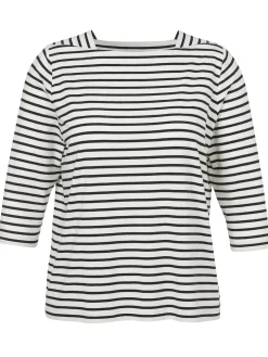 Weiches Ringel T-Shirt mit Karree-Ausschnitt