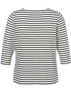 Weiches Ringel T-Shirt mit Karree-Ausschnitt