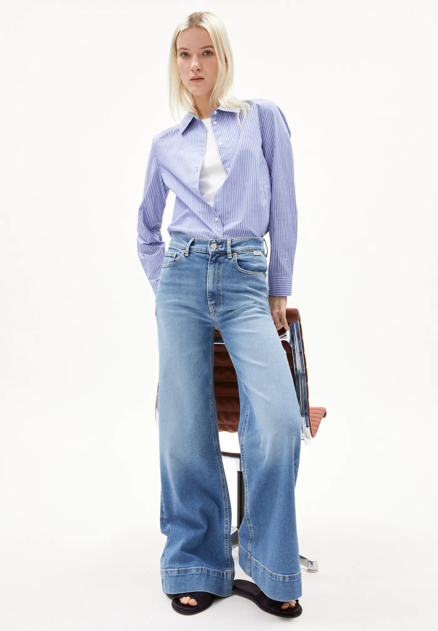 Wide Jeans recycelte Baumwolle Mix Comfort-Stretch MURLIAA