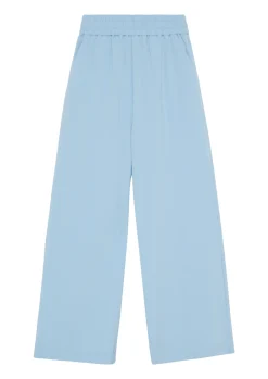 Wide-Leg-Hose aus Twill mit Elastikbund und Eingrifftaschen