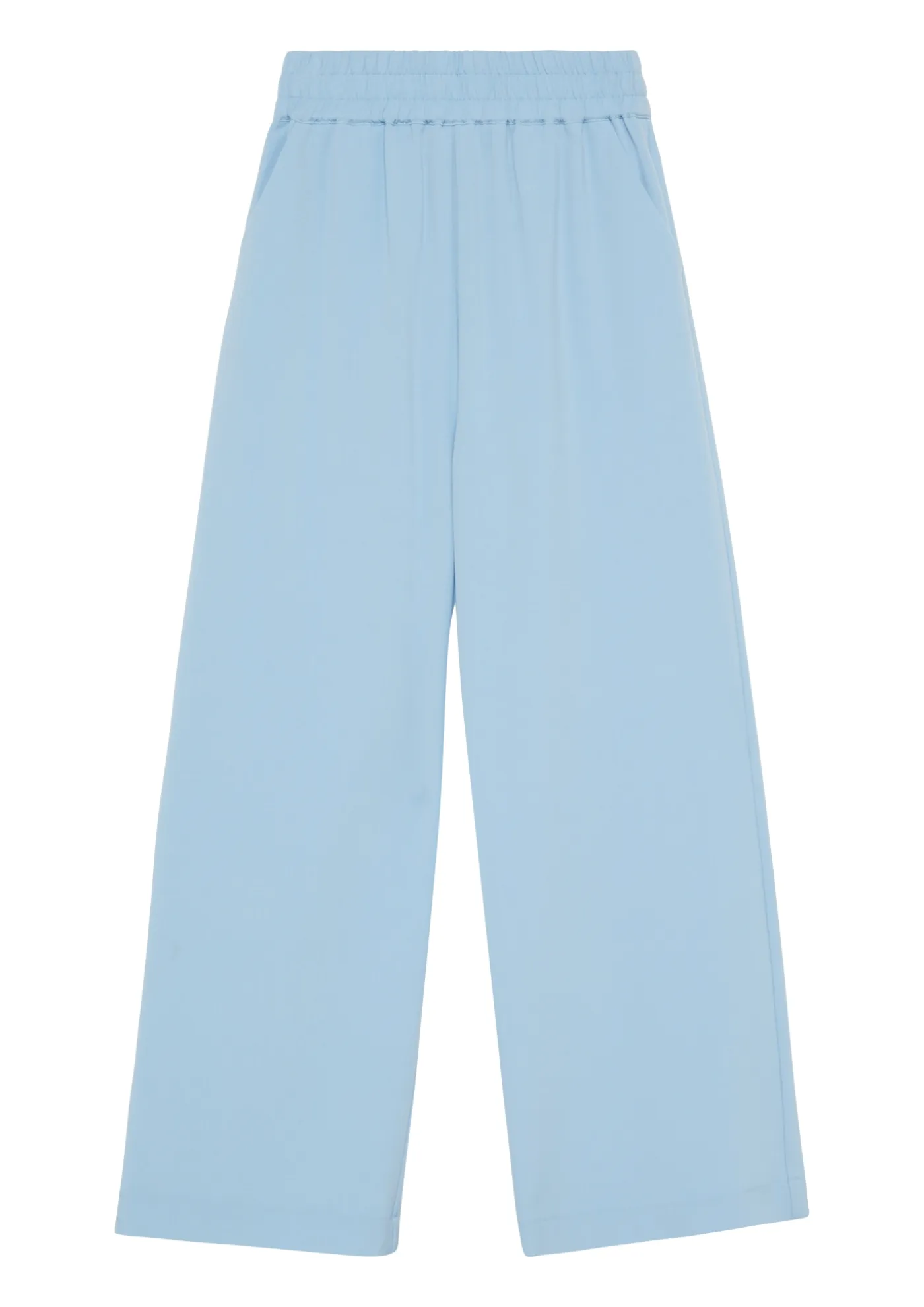 Wide-Leg-Hose aus Twill mit Elastikbund und Eingrifftaschen
