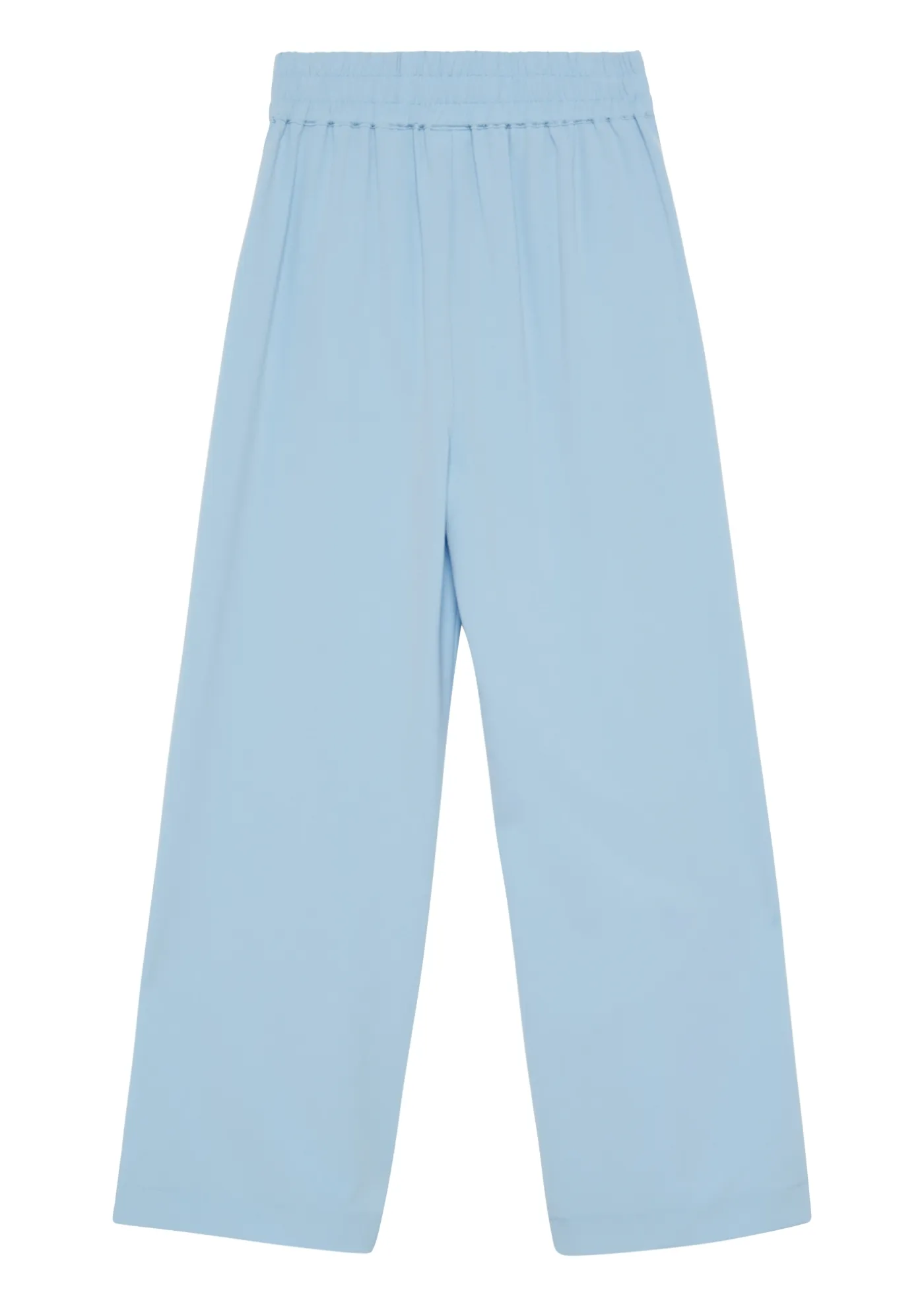 Wide-Leg-Hose aus Twill mit Elastikbund und Eingrifftaschen