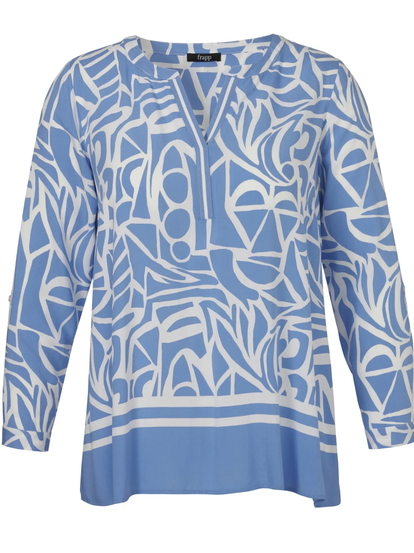 Zarte Viskose-Tunika mit Print Bicolor