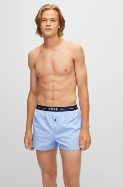 ZWEIER-PACK PYJAMA-SHORTS AUS BAUMWOLLE MIT LOGO AM BUND